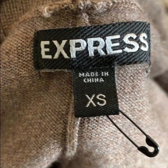 Express Womens Tunic Sweater Brown Heathered Long Sleeve Stretch Cowl Neck XS - Picture 6 of 7